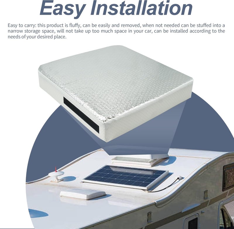 ESMING 1Pack 14"x14"x3" RV Skylight Insulator,RV Vent Insulator, RV Skylight Cover with Reflective Surface, Waterproof RV Insulation, RV Sunroof Skylight Insulates Light and Reduces Noise - Image 5